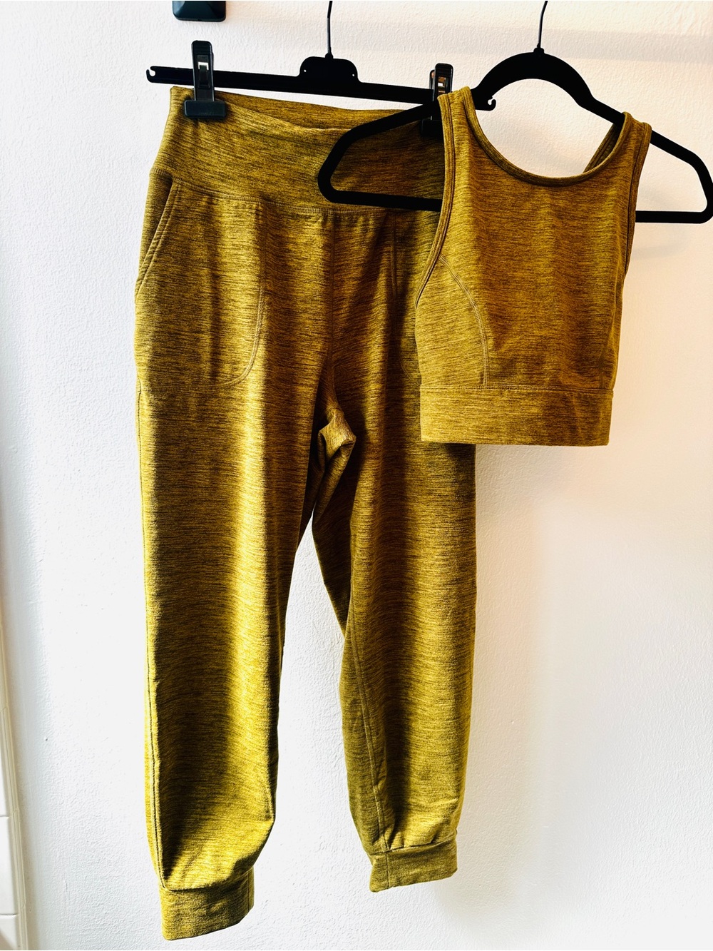JOY LAB Mustard Green Heathered Active set